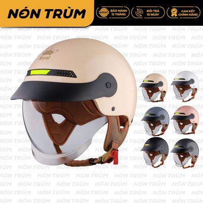 Mũ Bảo Hiểm Nửa Đầu Royal M239 Lux Kính Âm Có Lưỡi Trai Dành Cho Nam Nữ Đi Xe Máy