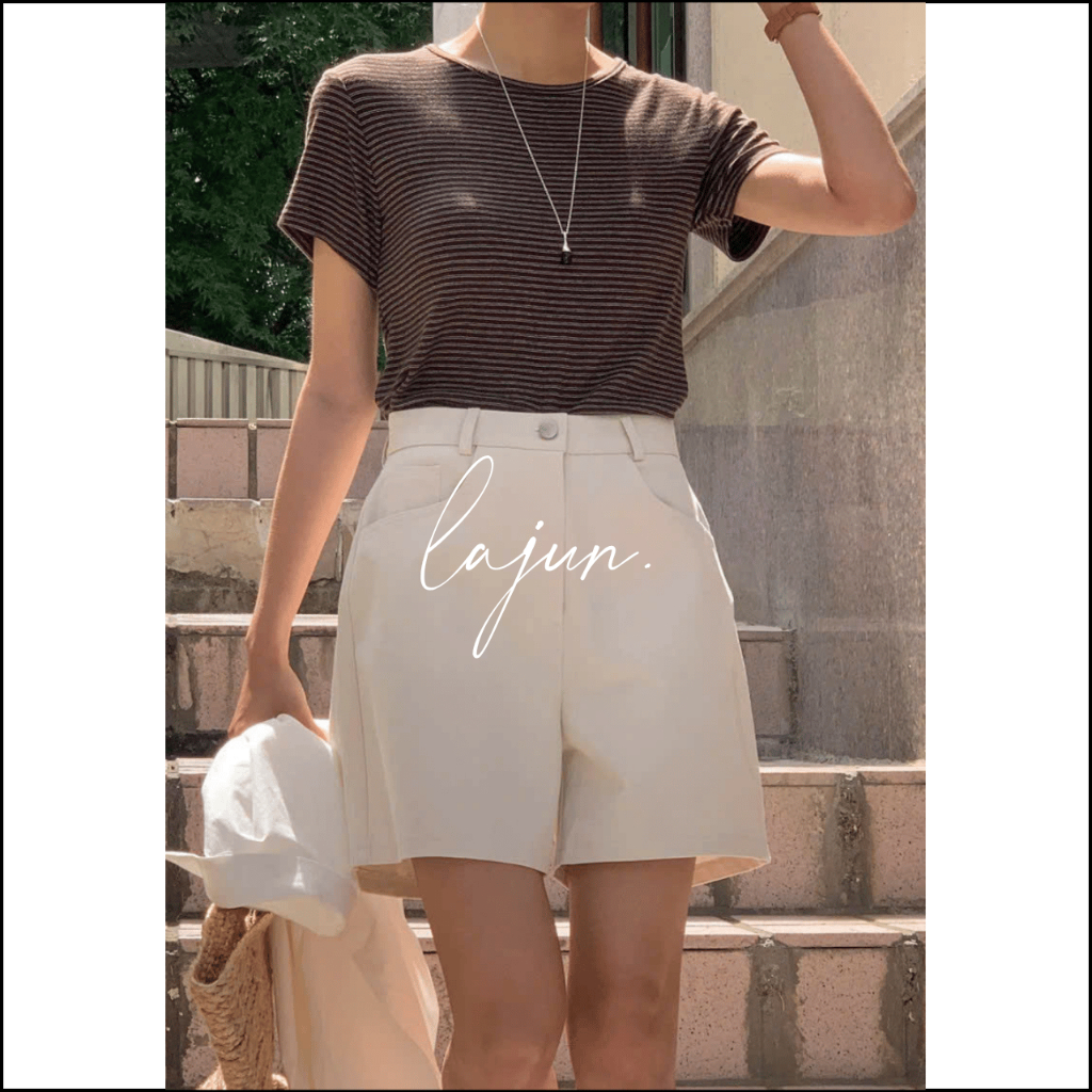 [LAJUN KOREA] Quần Kaki Riva Hai Túi Sau Form Ngắn Lửng Suông A Nhẹ Chất Dày Dặn Đứng Dáng Dễ Phối D