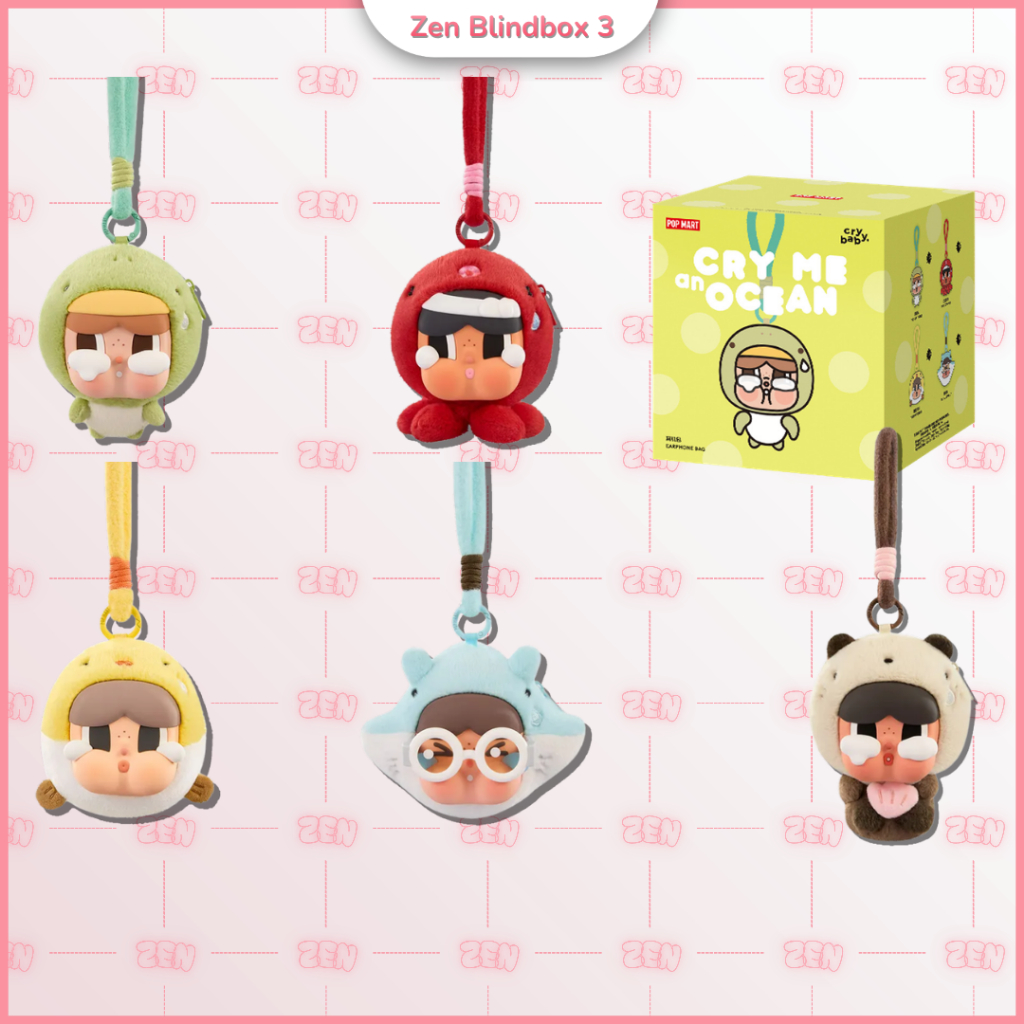 [Chính Hãng] Blindbox Crybaby Cry Me An Ocean Earphone Bag Móc Khóa Đựng Tai Nghe