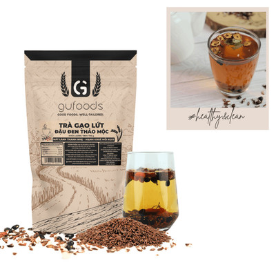 Trà gạo lứt đậu đen thảo mộc GUfoods - Thanh nhiệt, Mát gan, Ngủ ngon, Thực dưỡng (200g/500g/750g)