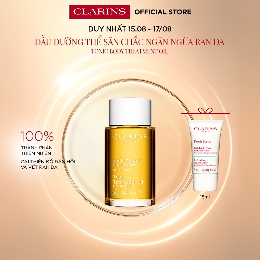Dầu Dưỡng Thể Ngăn Ngừa Rạn Da Clarins Tonic Body Treatment Oil 100Ml