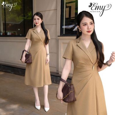 Đầm Thiết Kế EMY Thời Trang Cao Cấp EM4138 Vải Kaki Thanh Lịch Đi Làm