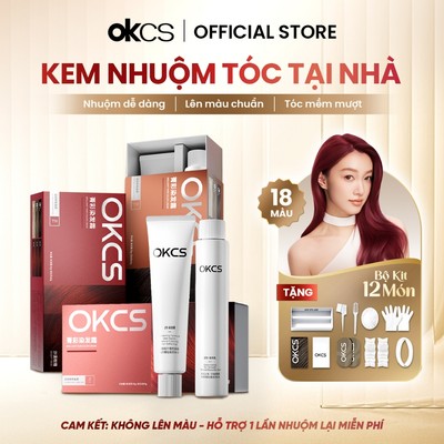 Kem nhuộm tóc tại nhà OKCS – Không cần tẩy,an toàn, màu lên đều chuẩn salon, giảm hư tổn cho tóc