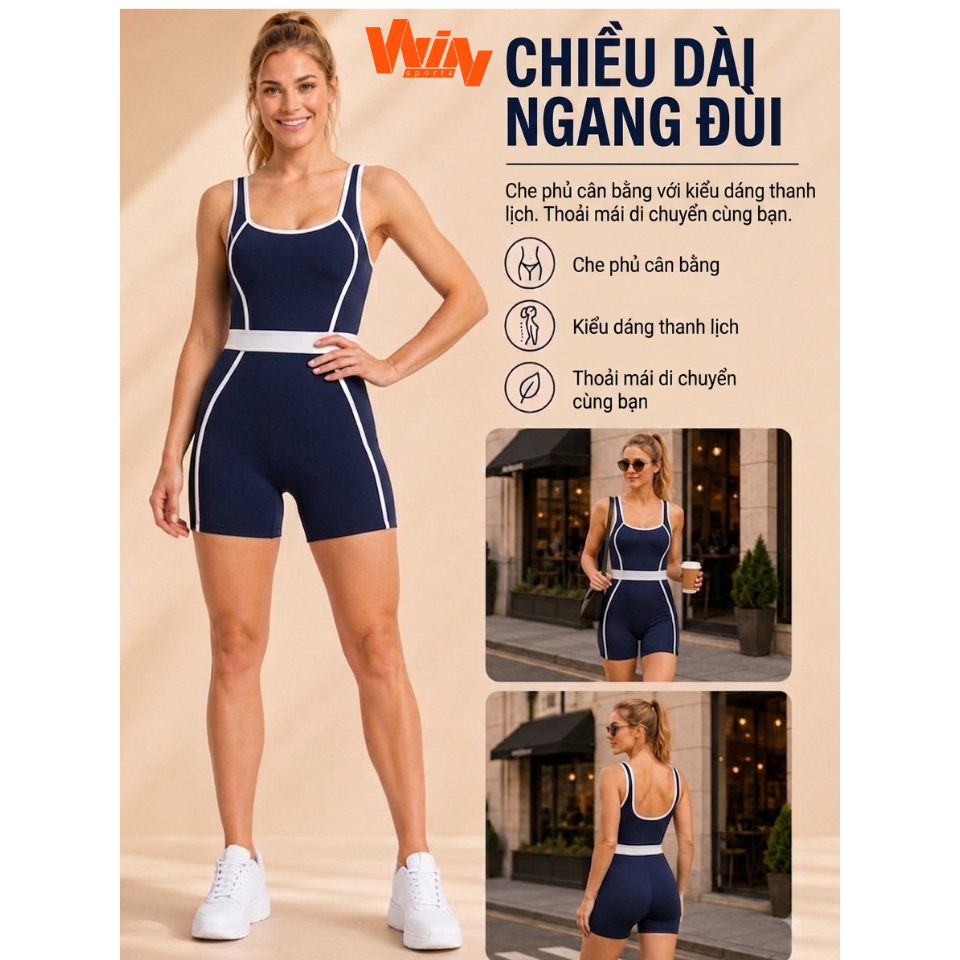 Bộ Liền Thân Tập Gym Yoga Nữ- Jumpsuit Thể Thao Nâng Mông Có Sẵn Mút Ngực Co Giãn Cao Cấp [K177]