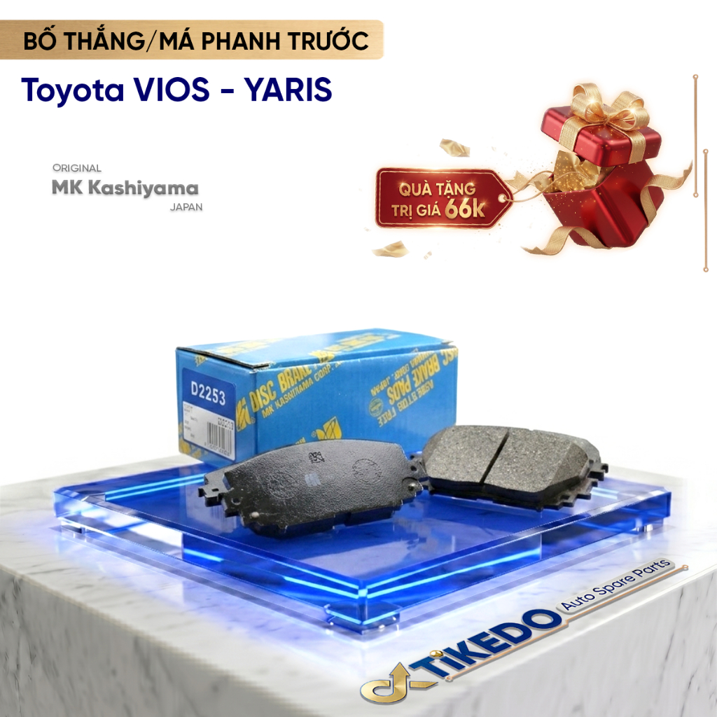 Bố Thắng - Má Phanh TRƯỚC Toyota VIOS VN 1.5 07- YARIS 1.0 1.5 05- [D2253] MK Kashiyama
