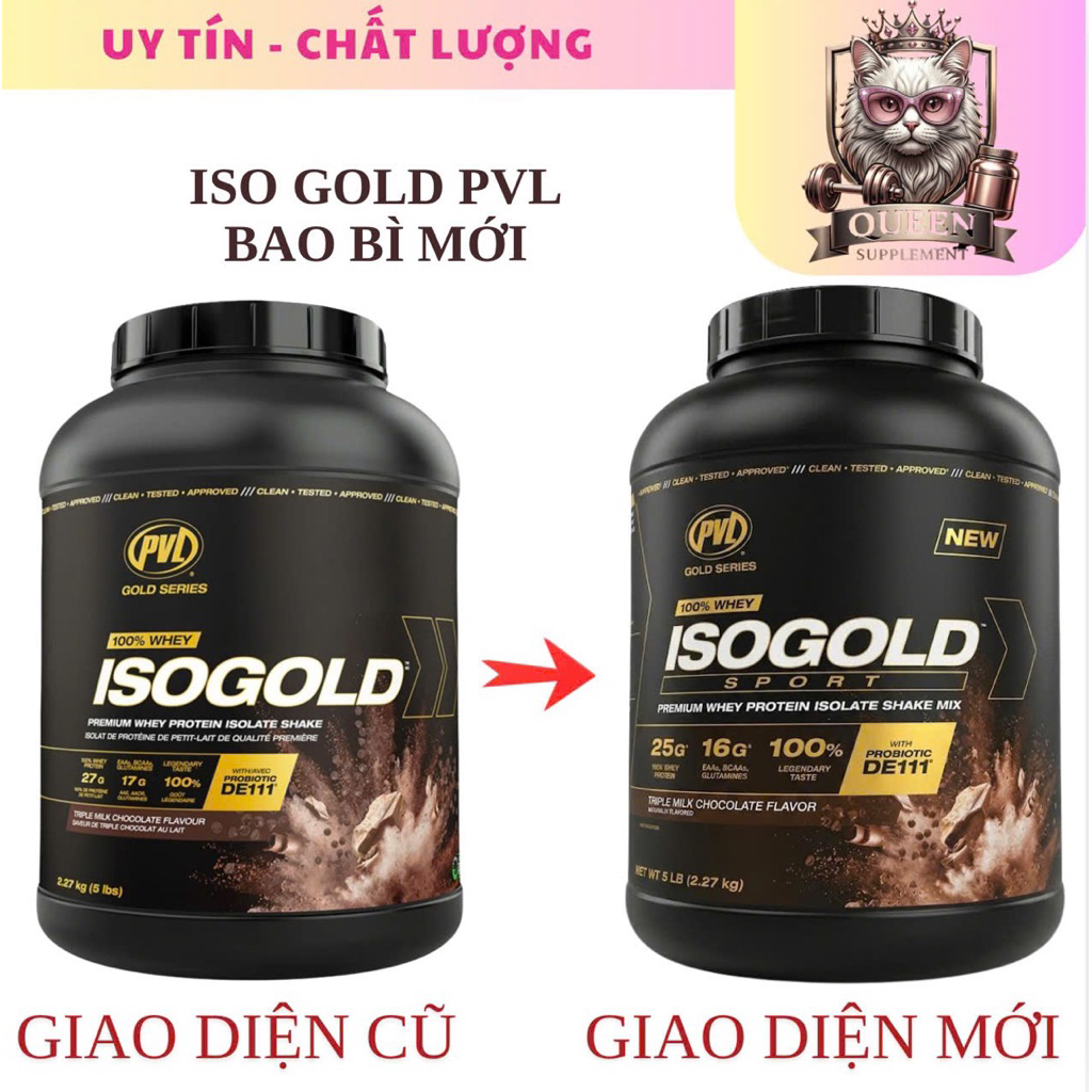 Thực phẩm bổ sung PVL ISO GOLD 5lbs - Có thêm probiotic hỗ trợ tiêu hoá