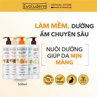 Sữa Dưỡng Thể Evoluderm Dưỡng Ẩm Dưỡng Sáng Mịn Màng Toàn Thân 500ml (QT)