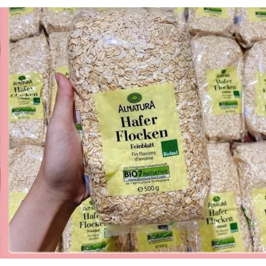 Yến Mạch Cán Dẹt/ Cán Vỡ Alnatura Hữu Cơ Đức 500g – Hafer Flocken Feinblatt