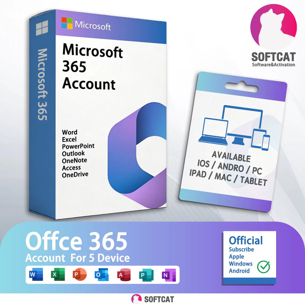 Office 365 Pro Plus Office Apps Word,PPT, Excel 5TB OneDrive+5 devices all apps 2024office