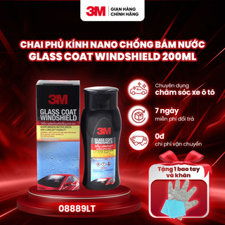 Chai phủ kính nano chống bám nước, tầm nhìn xa 3M Glass Coat Windshield 3M 08889LT 200ml