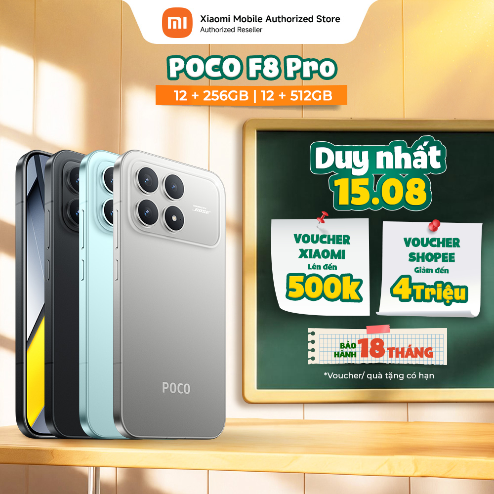 [ĐỘC QUYỀN GIÁ] Điện thoại POCO F8 Pro (12+256GB | 12+512GB) | Màn POCO HyperRGB AMOLED 6.59" 120Hz - Phù hợp cho gamer