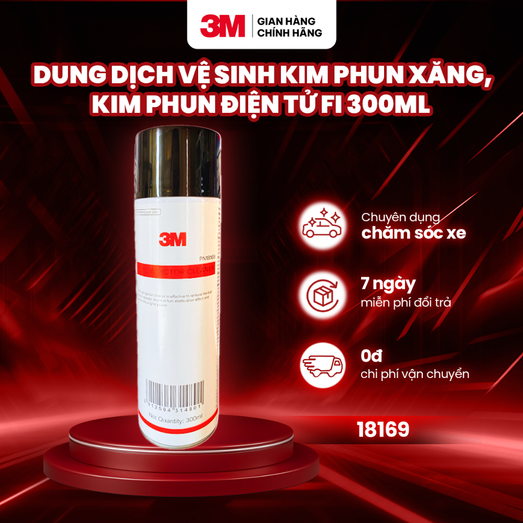 3M Dung Dịch Vệ Sinh Kim Phun Xăng 08956 300ML - Phục Hồi Công Suất Động Cơ Ô Tô (MÃ MỚI 18169 300ML