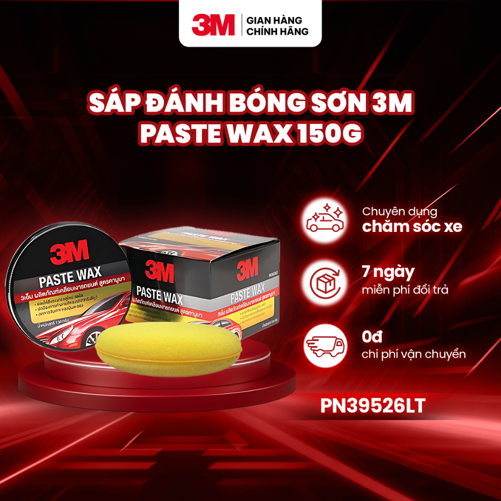 SÁP ĐÁNH BÓNG SƠN 3M PASTE WAX  PN39526LT CAO CẤP- 150G NK THÁI LAN