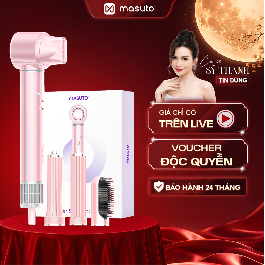 Máy Sấy Tóc Tạo Kiểu 5in1 Masuto AirStyler Đa Chức Năng Công Nghệ Ion Giảm Hư Tổn Tóc 1300W