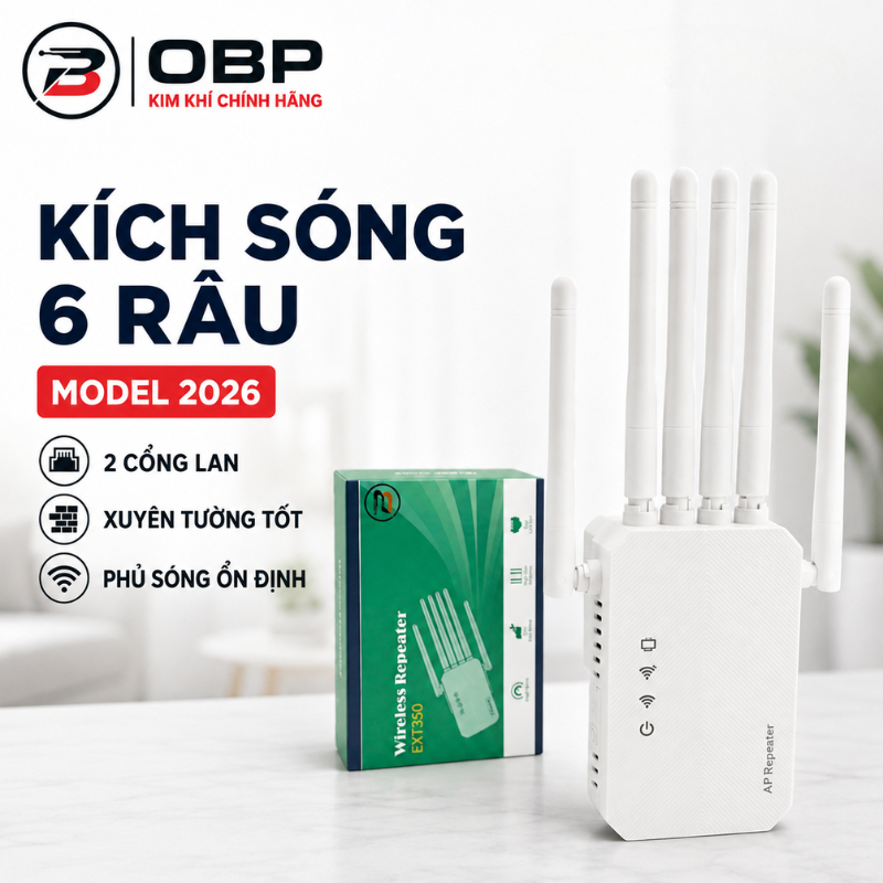 Bộ mở rộng Sóng Wifi 6 Râu EX350 AP/Repeater 2026 xuyên tường tốc độ cao