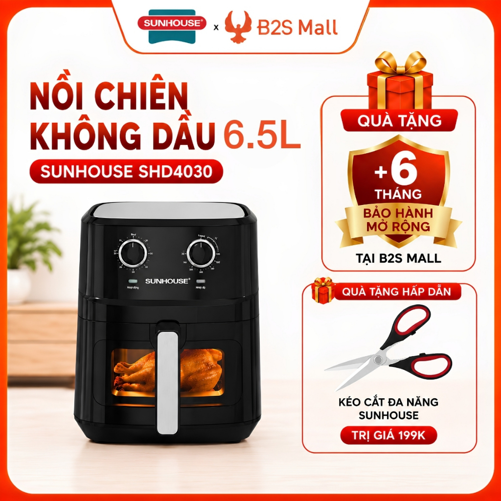 Nồi chiên không dầu Sunhouse 6.5 lít SHD4030