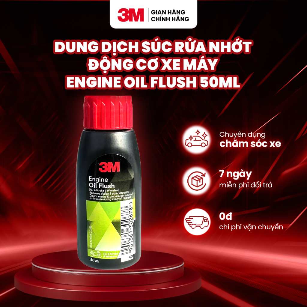 Dung dịch súc rửa nhớt động cơ xe máy chuyên dụng 3M Engine Oil Flush 50ml