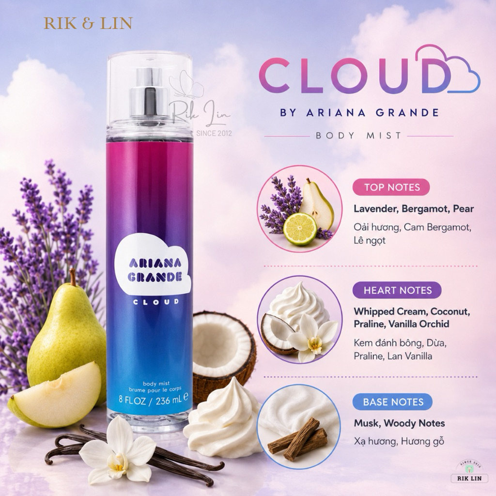 ARIANA GRANDE CLOUD - Xịt Thơm Body Mist Ariana Cloud Usa