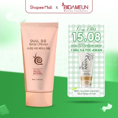 Kem BB đa năng chống nắng, lót, nền SPF37 PA++ Bidameun Snail BB Base Cream B36 40ml