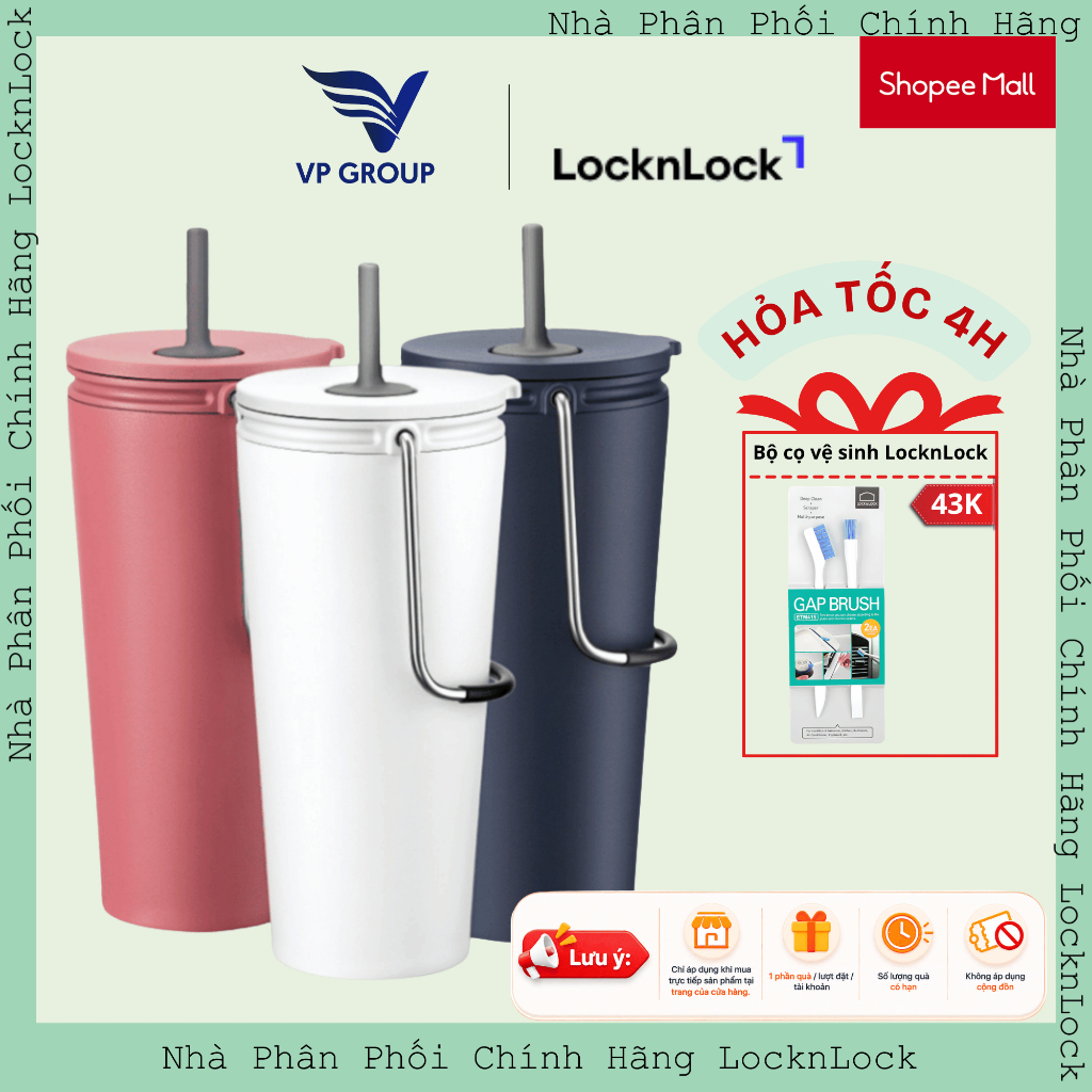 Bình Giữ Nhiệt Có Ống Hút LocknLock Bucket Tumbler With Straw - 540ml - LHC4268