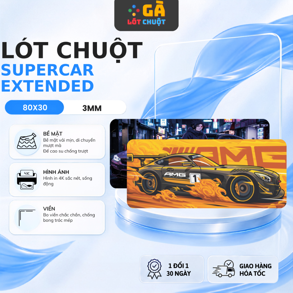 Lót Chuột 80x30 In hoạt tiêt SIÊU XE - GUMDAME – Pad Chuột Gaming Chống Trượt, Nhiều Mẫu Đẹp,