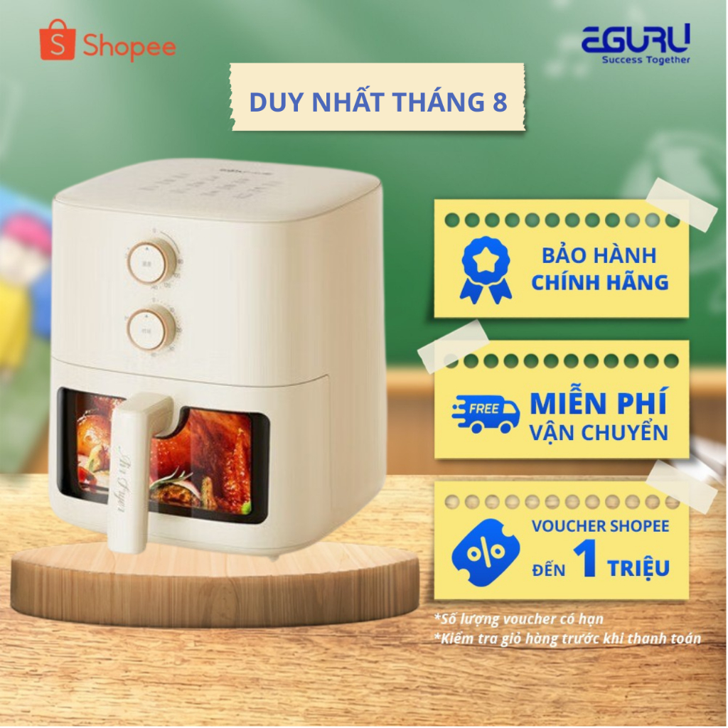 NỒI CHIÊN KHÔNG DẦU BEAR AF-5H15Y37 - Công suất 1500W, Dung Tích 5L - Màn hình hiển thị