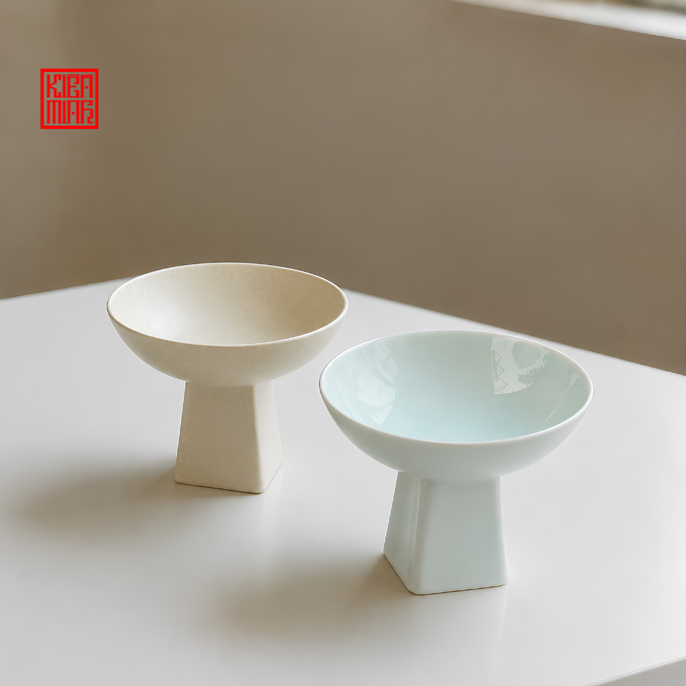 Đĩa gốm sứ chân cao để bánh, đĩa decor, đĩa nhà hàng, đĩa gốm cắm hoa Ikebana đế cao