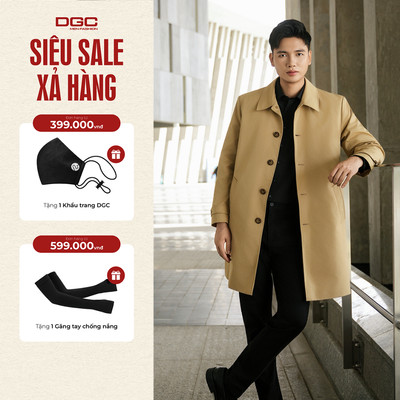Áo Măng Tô Nam 3 Lớp Dáng Dài WAMTBE147M - Thiết Kế Cổ Đức Sang Trọng, Lót Trần, Giữ Ấm Cực Tốt