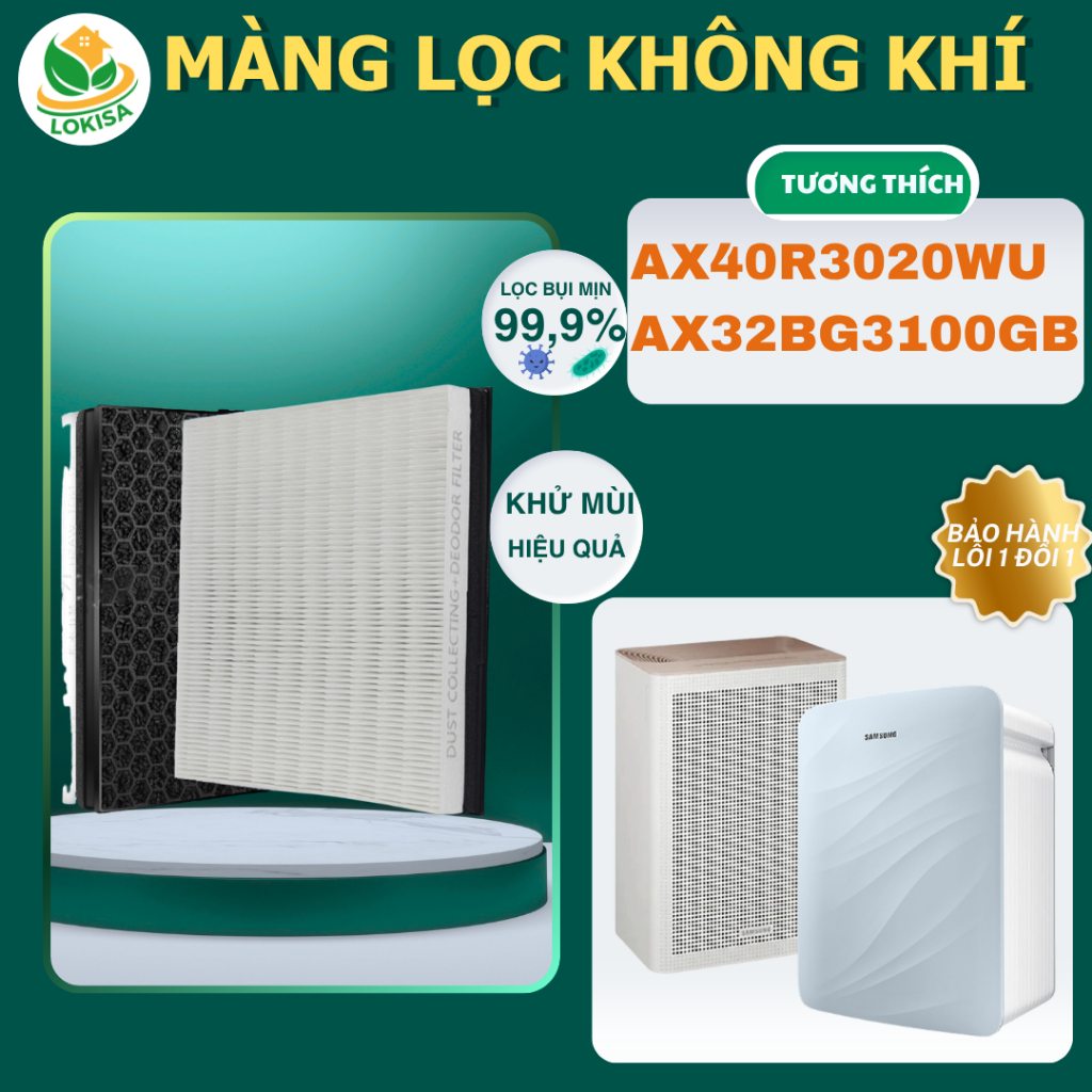 Màng lọc tương thích máy Samsung AX40R3020WU | AX32BG3100GB - Bộ lọc không khí CFX-A100 cho máy lọc