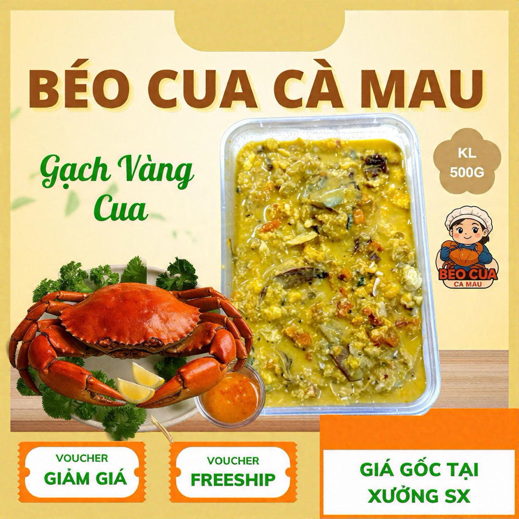 [HOẢ TỐC HCM] Gạch Vàng Cua Bóc Sẵn 700g - Thịt Cua Tươi Bóc Sẵn - Chất Lượng Cao - Béo Cua Cà Mau
