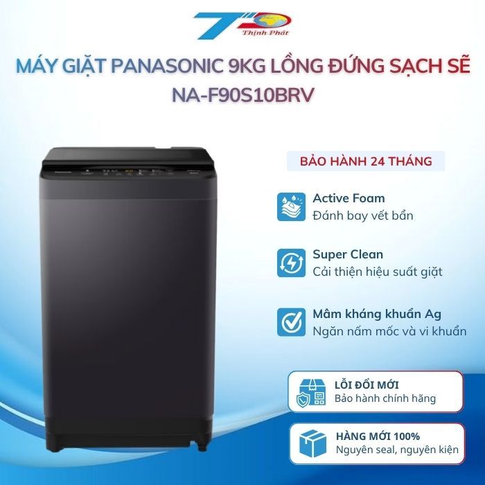 Máy Giặt Panasonic 9kg Lồng Đứng Giặt Sạch Sẽ Mạnh Mẽ NA-F90S10BRV|Bảo Hành Chính Hãng Mới 100%