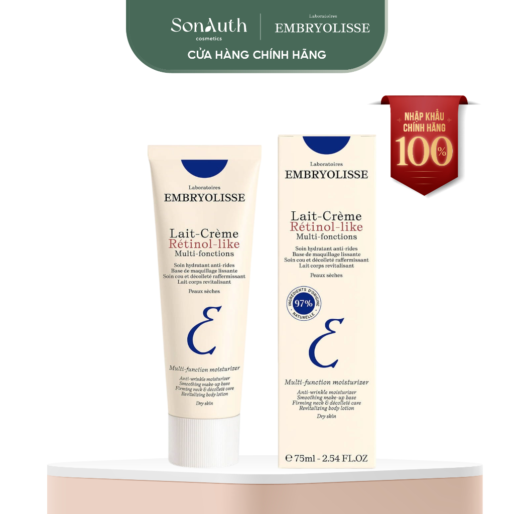 [NHẬP KHẨU] (RETINOL) Kem dưỡng hỗ trợ cải thiện nền da Embryolisse Lait Creme Retinol-Like Moisturi