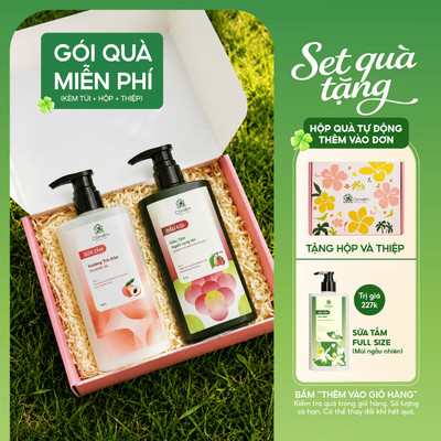 [Set Quà Tặng]  Combo Sữa Tắm & Dầu Gội Thiên Nhiên Cỏ Mềm | Quà tặng ny, mẹ yêu, vợ, cô giáo