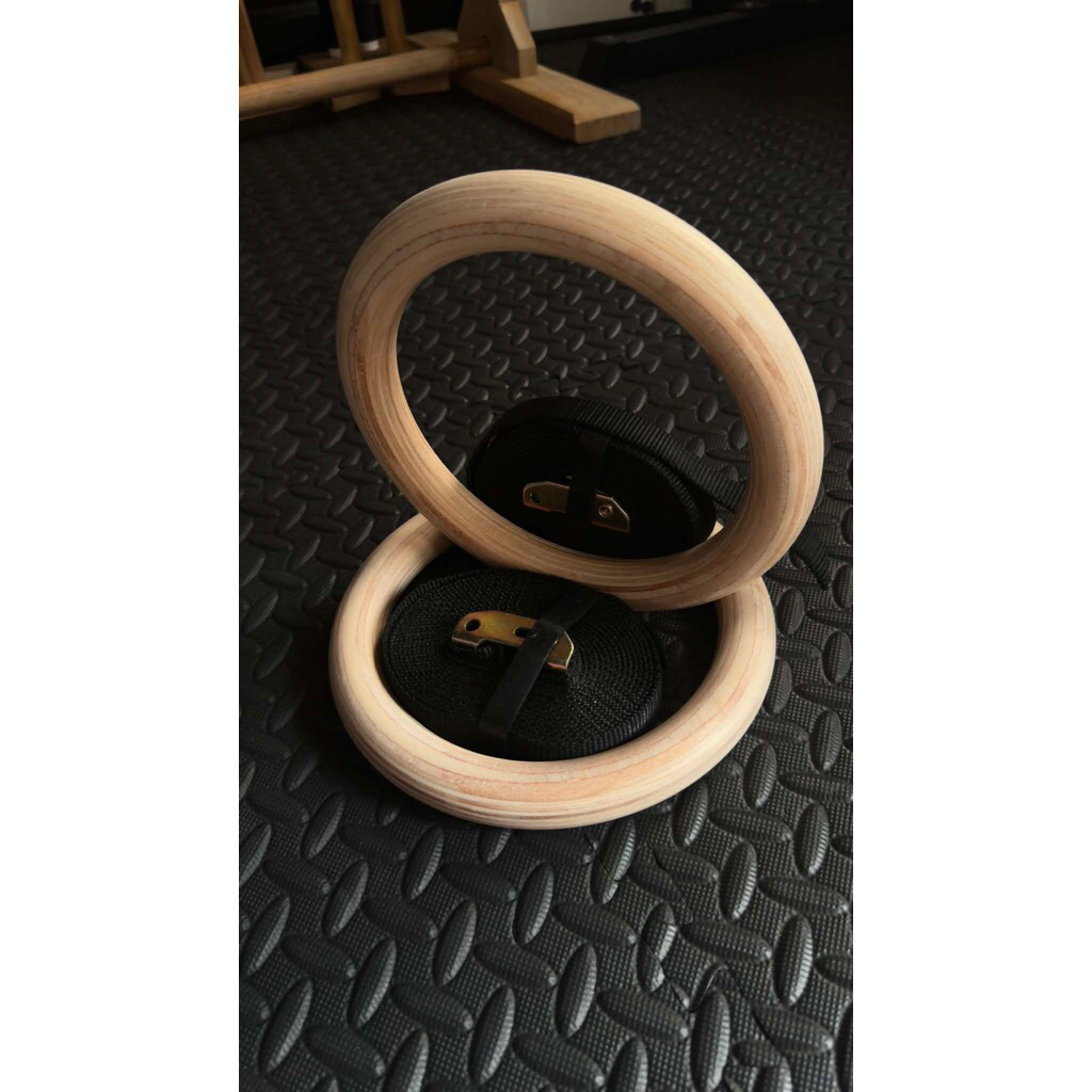 [Hoang Hybrid] Vòng Treo Gymnastic Rings Gỗ Tập Calisthenics Phi 28mm (Dây 4m Có Khóa Chịu Lực Tốt)