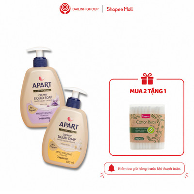 [Mua 2  tặng 1 hộp tăm bông] Nước rửa tay dưỡng ẩm da Apart chiết xuất hoa nhài 500ML