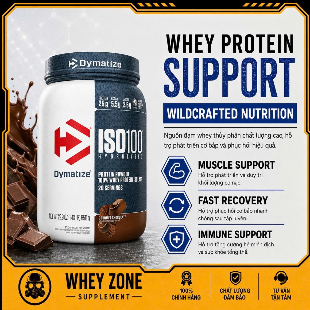 ISO100 Whey Protein Isolate Hydrolyzed 1.5LBS
