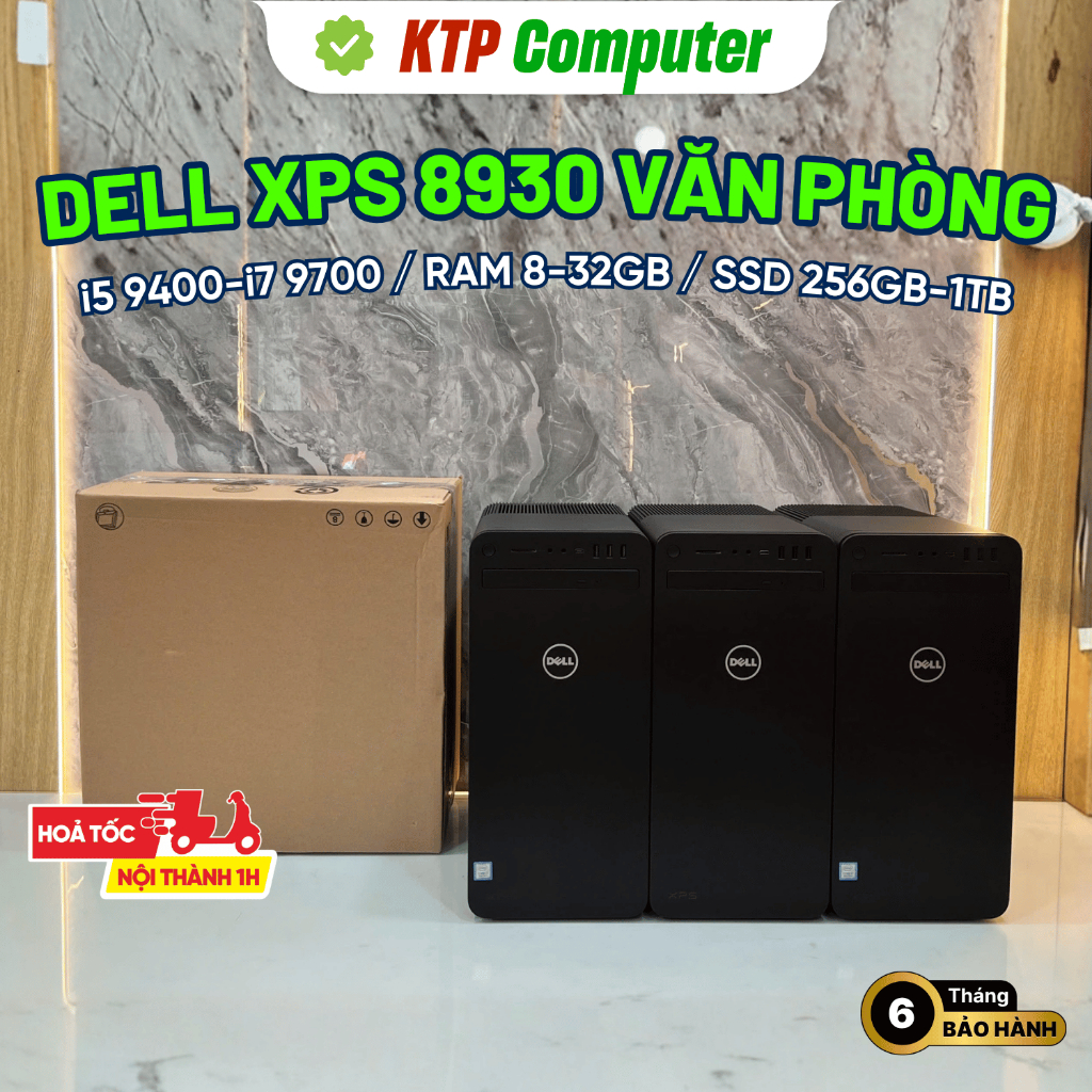 Dell XPS 8930 Văn Phòng (i5 9400-i7 9700 / RAM 8-32GB / SSD 256GB-1TB / Renew Fullbox)