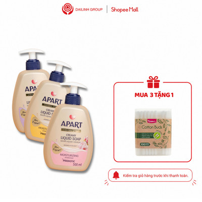 Combo 3  Nước Rửa Tay APART 500ml Chiết Xuất Hoa Violet – Dưỡng Ẩm Da, Mùi Hương Dịu Nhẹ