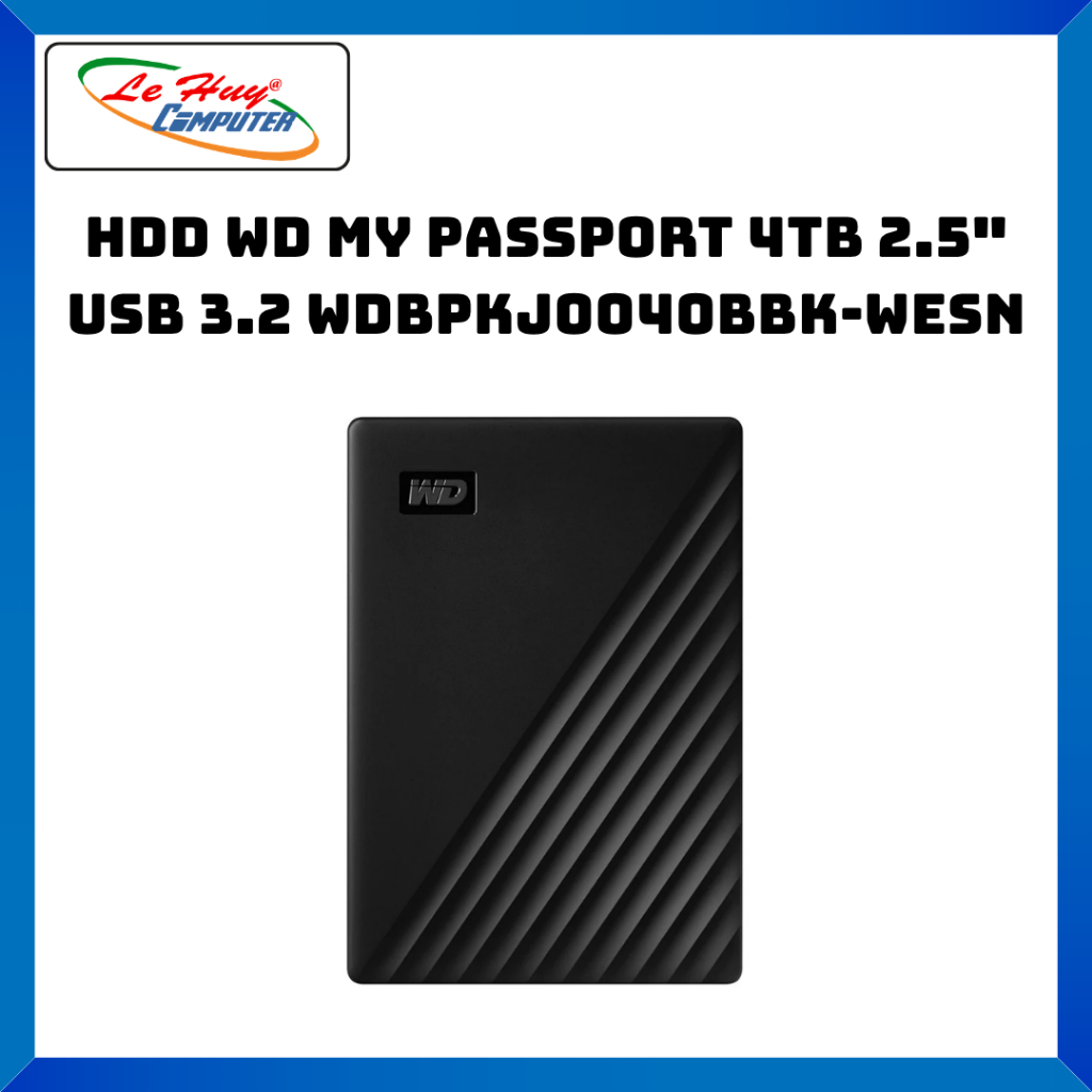 HDD WD My Passport 4TB 2.5" USB 3.2 WDBPKJ0040BBK-WESN - Hàng Chính Hãng