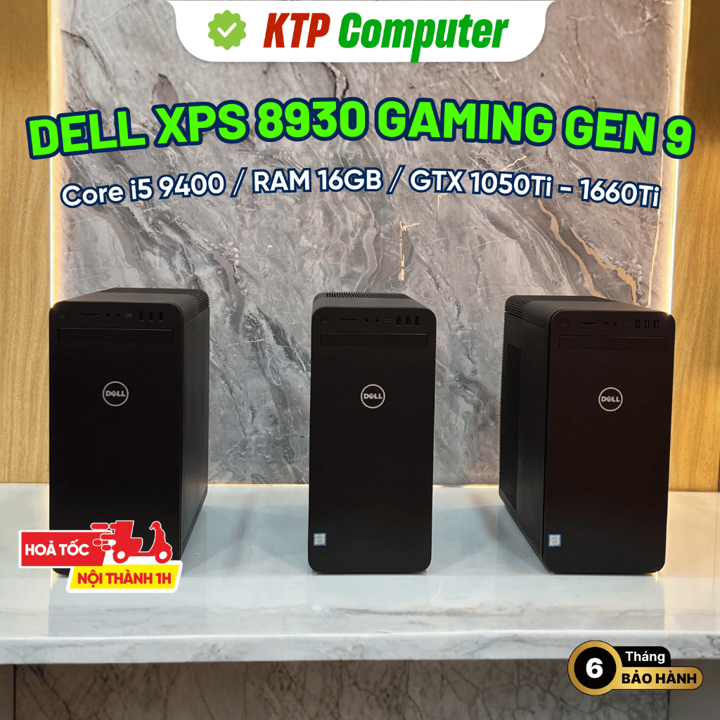 Dell XPS 8930 Gaming Gen 9 (i5 9400 / RAM 16GB / SSD 256-512GB / GTX1050Ti-1660Ti / Renew Fullbox)