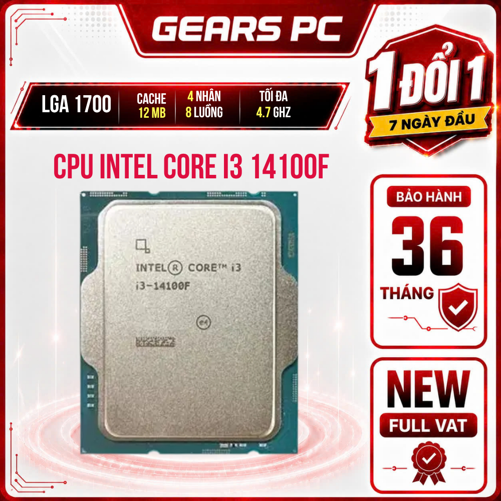 [FULL VAT] Bộ vi xử lý INTEL Core I3 14100F Tray - Bảo Hành 36 Tháng