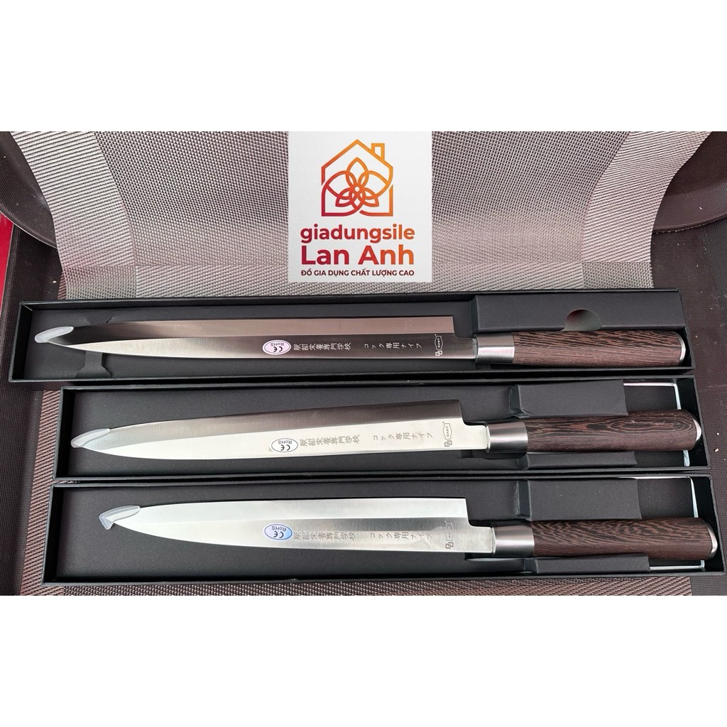 Dao sashimi Nhật cao cấp chính hãng, gọt thái siêu bén không gỉ cán gỗ