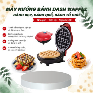 Máy nướng bánh, làm bánh kẹp, bánh quế, bánh tổ ong mini màu đỏ