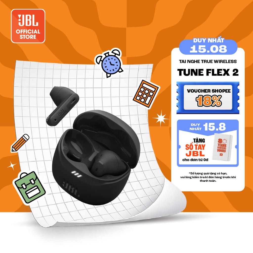[ĐỘC QUYỀN] Tai nghe Earbuds JBL TUNE FLEX 2 Chống Ồn Chủ Động Chơi Nhạc tới 48h