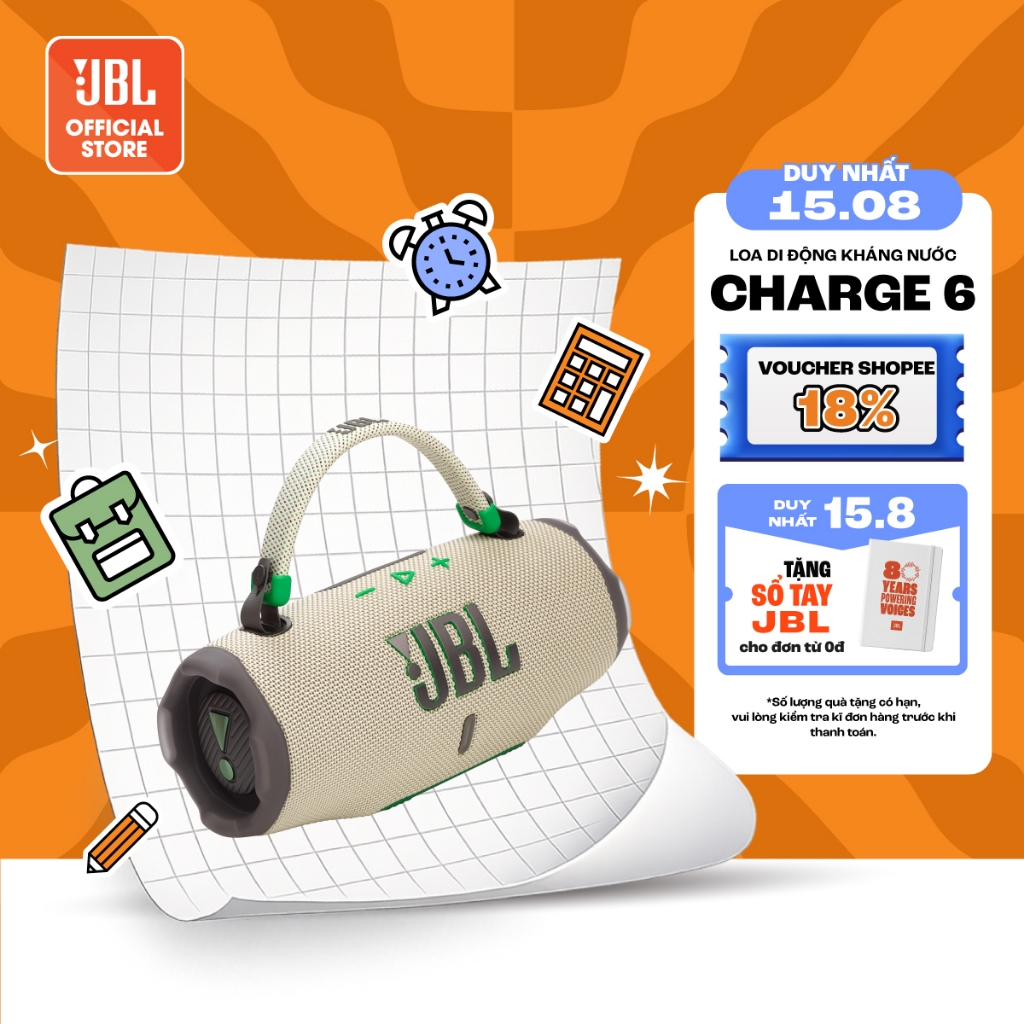 [ĐỘC QUYỀN ONLINE] Loa JBL Charge 6 Công Suất 45W Tích Hợp Pin Sạc Dự Phòng Chơi Nhạc tới 28 Giờ- AuraCast