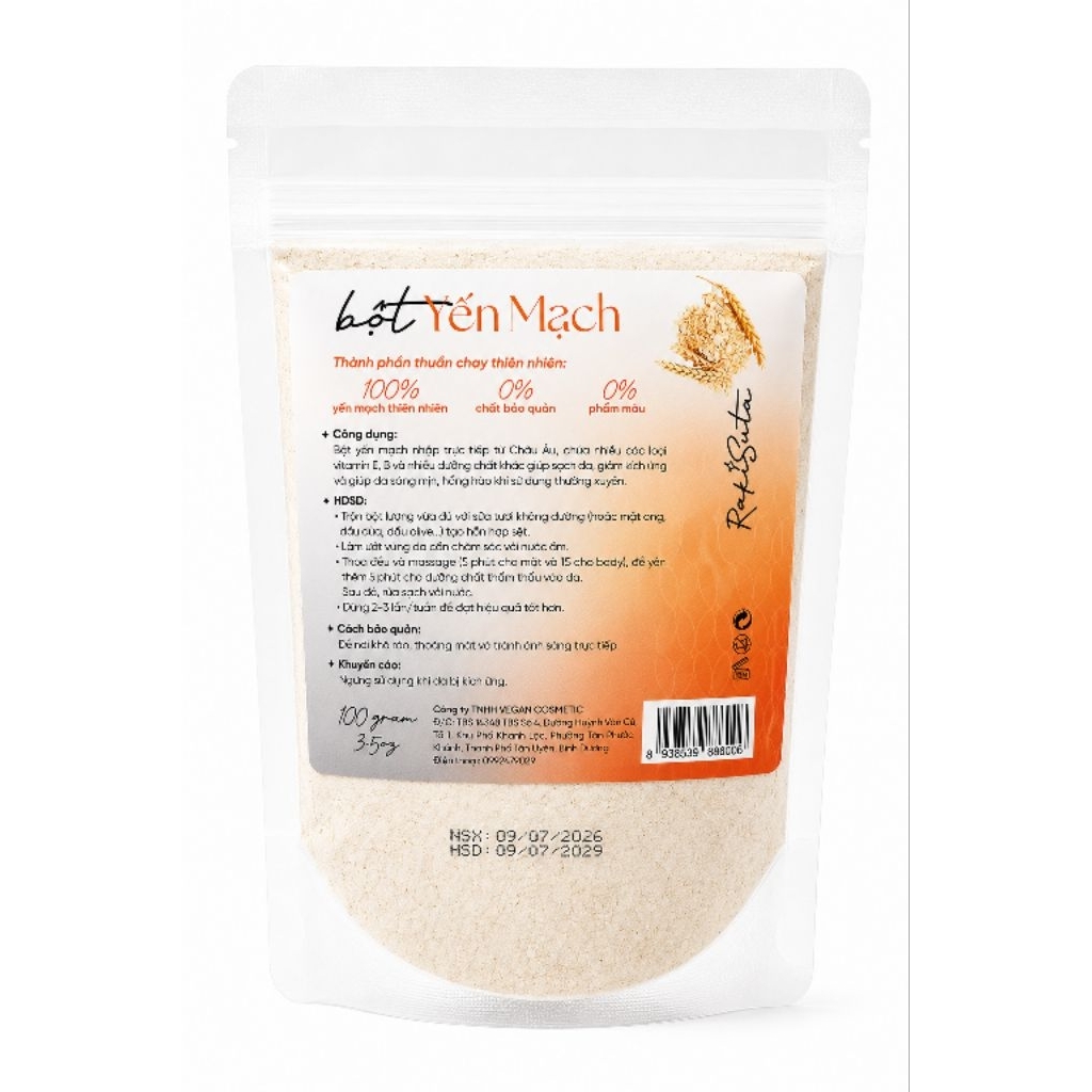 Mặt nạ bột yến mạch