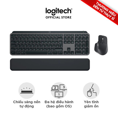 [HSSV] Combo Chuột & Bàn Phím Bluetooth không dây Logitech MX Keys S Combo - Có gác tay, Chiếu sáng, USB-C