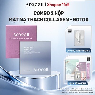 Combo Mặt Nạ Thạch Collagen Botox Arocell Cấp Ẩm Sâu Dưỡng Da Sáng Mịn | Hộp 4 Miếng