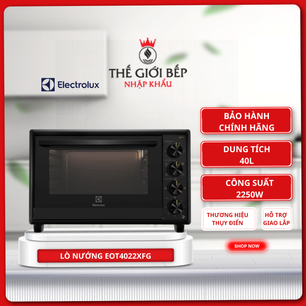 Lò Nướng Electrolux EOT4022XFG 40L – AirFry Chiên Không Dầu, Nướng Đối Lưu