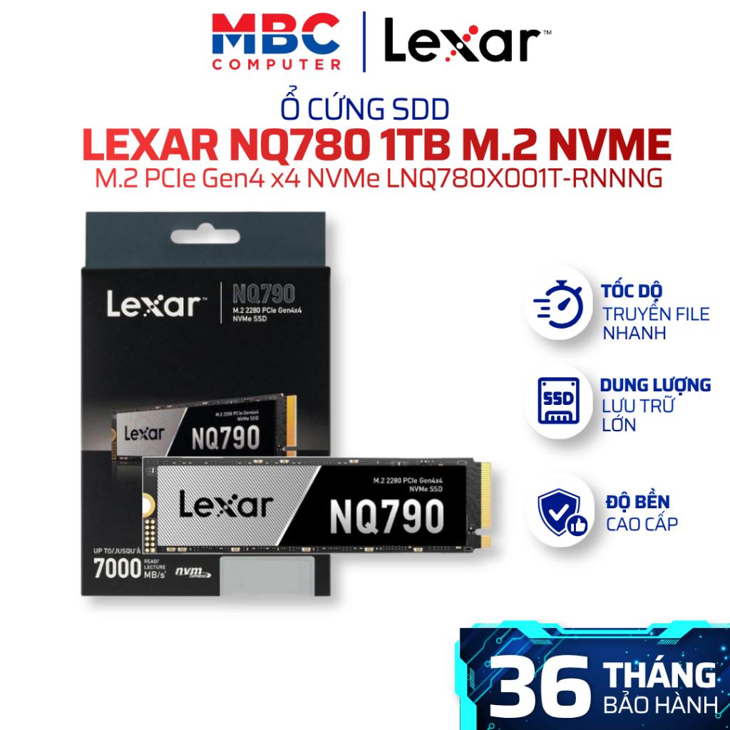 Ổ CỨNG SSD LEXAR NQ780 1TB M.2 2280 PCIe Gen4x4 NVMe – TỐC ĐỘ CAO, NÂNG CẤP PC/LAPTOP